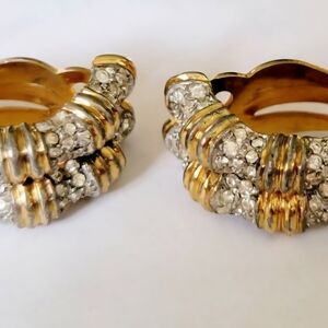 Jomaz Rhinestone Clip Earrings